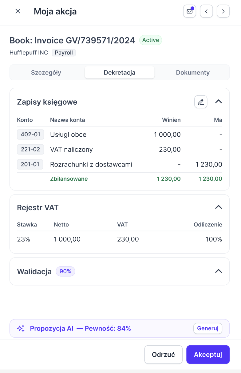 Booking review — AI proposal, human sign-off